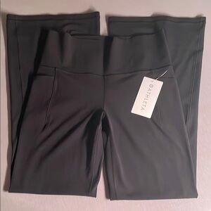 Athleta Salutation Stash Flare Pant Black High-Waisted Leggings